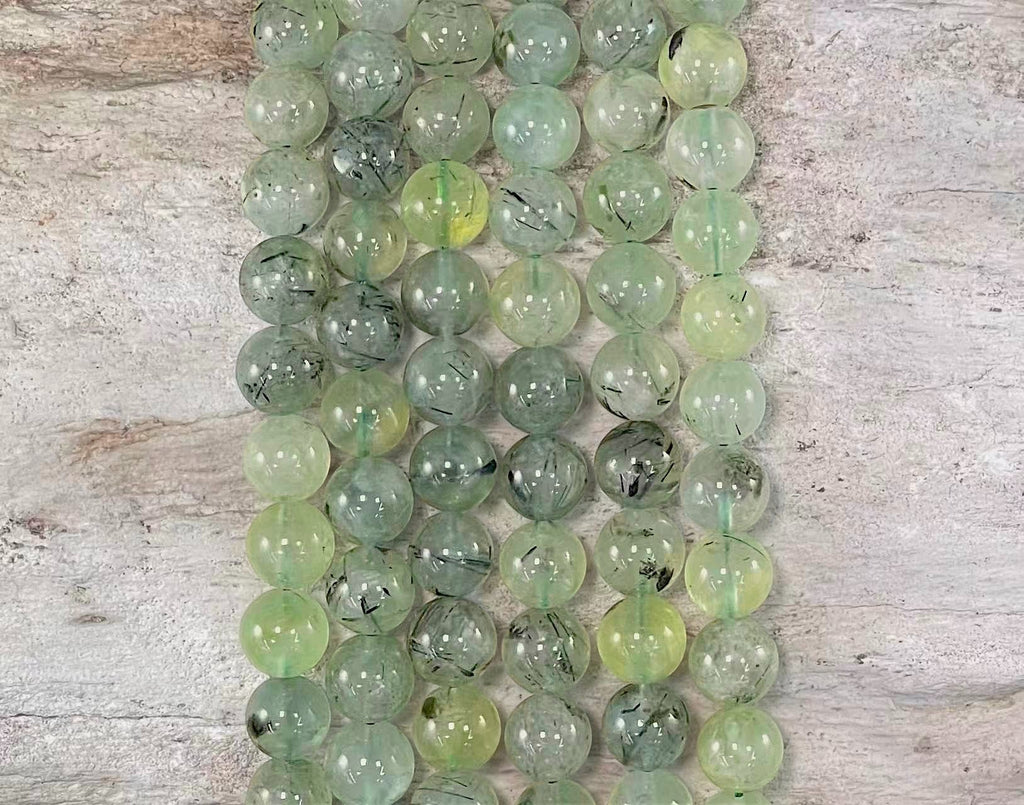 Prehnite w/ Black Tourmaline & Epidote Round-6