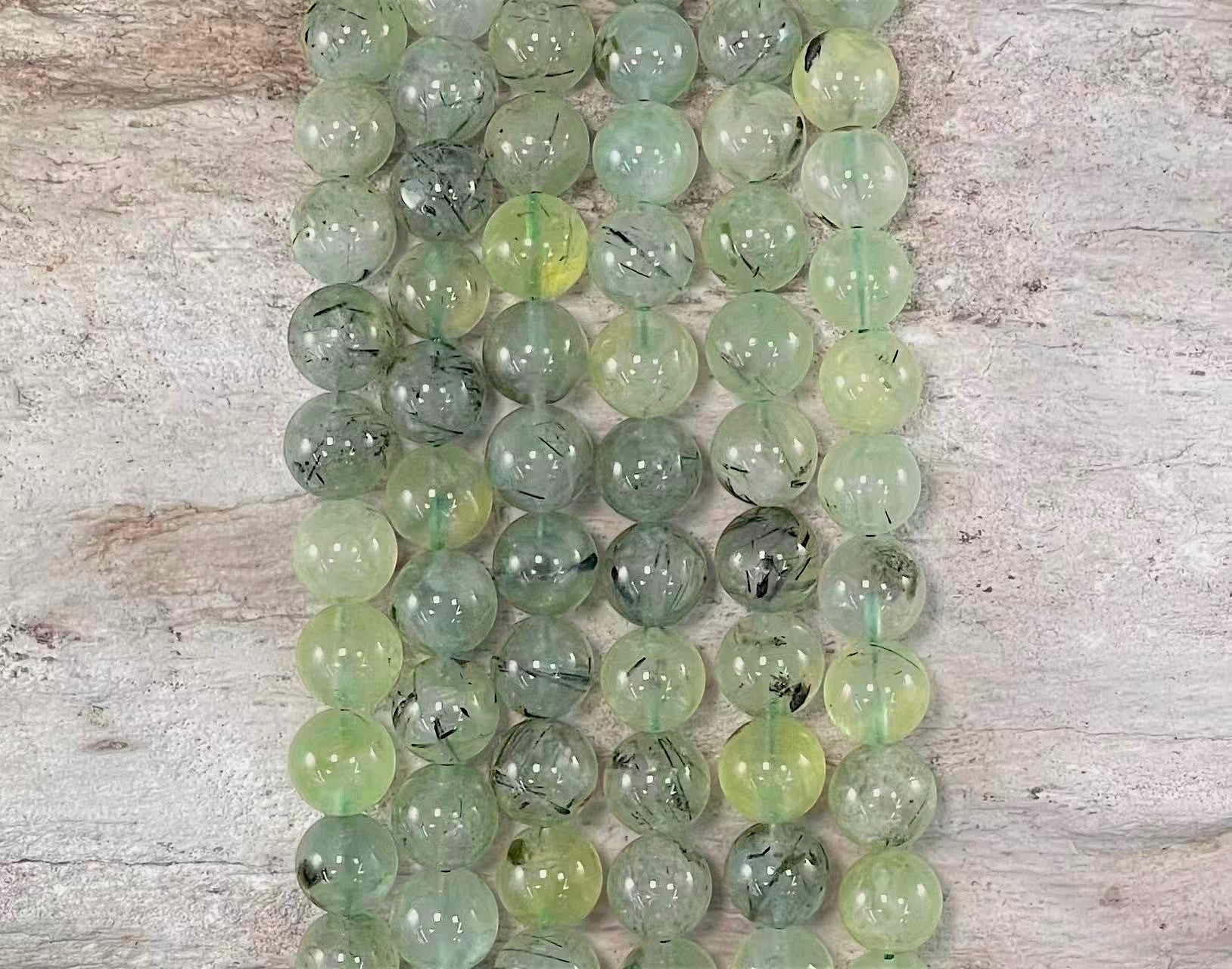 Prehnite w/ Black Tourmaline & Epidote Round-6