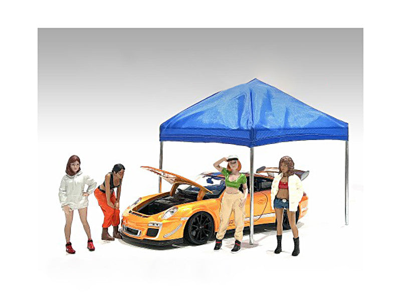 "Hip Hop Girls" 4 Piece Figure Set for 1/18 Scale Models by American Diorama-0