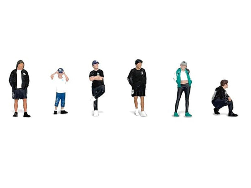 "Liberty Walk LB Nation" 6 piece Diecast Figure Set Limited Edition for 1/64 Scale Models by American Diorama-1