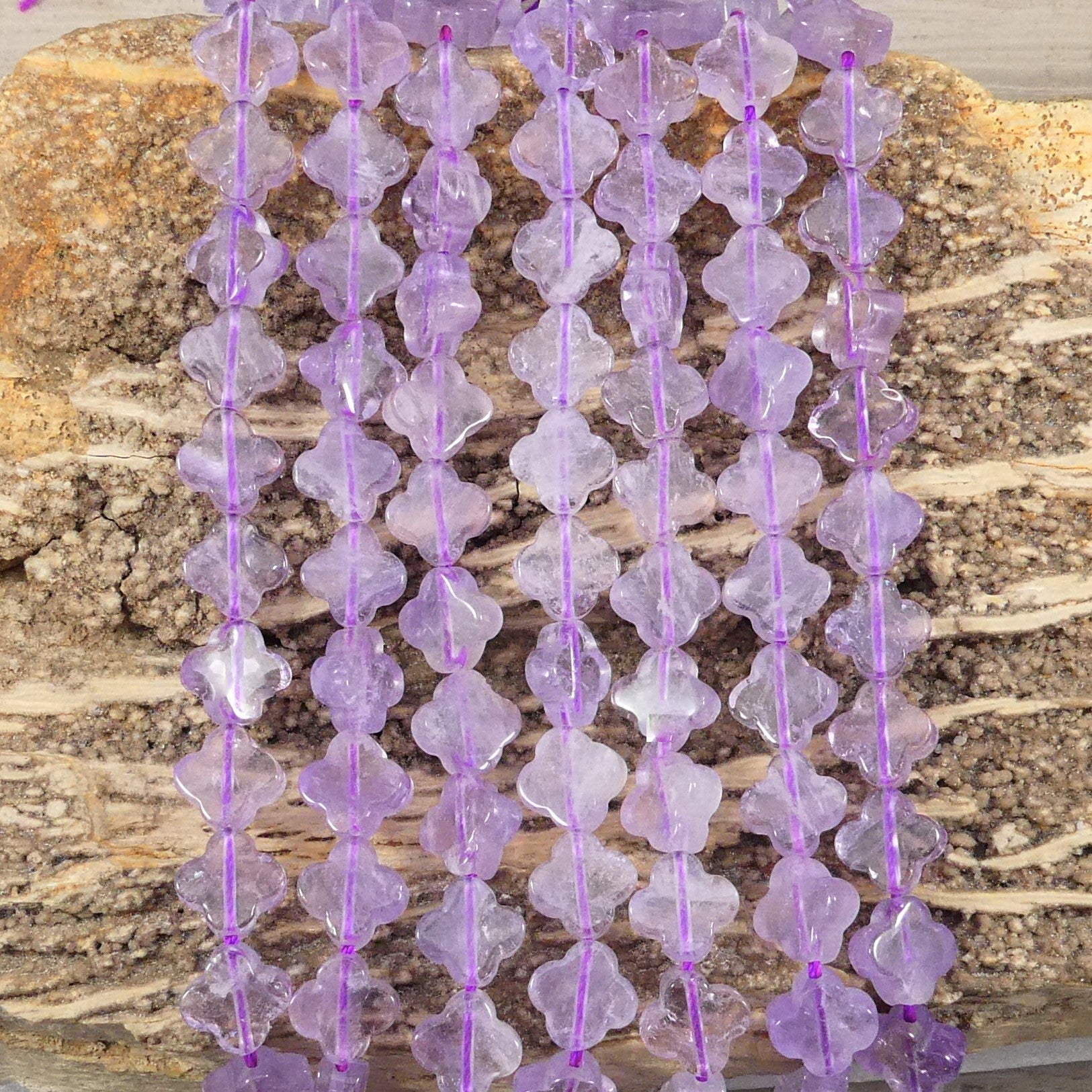 Lavender Amethyst 4 Leaf Clover Shapes-1