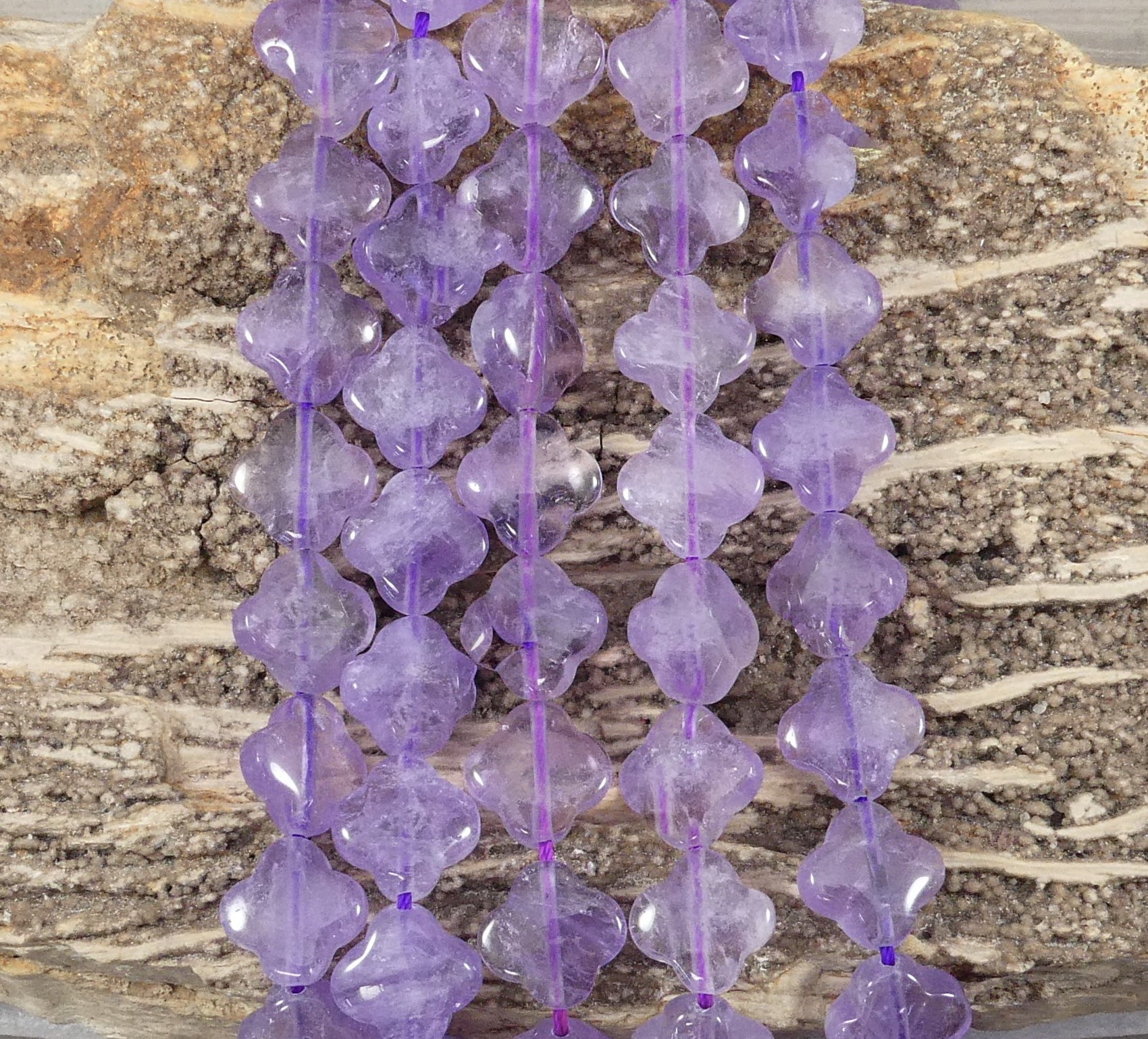 Lavender Amethyst 4 Leaf Clover Shapes-3