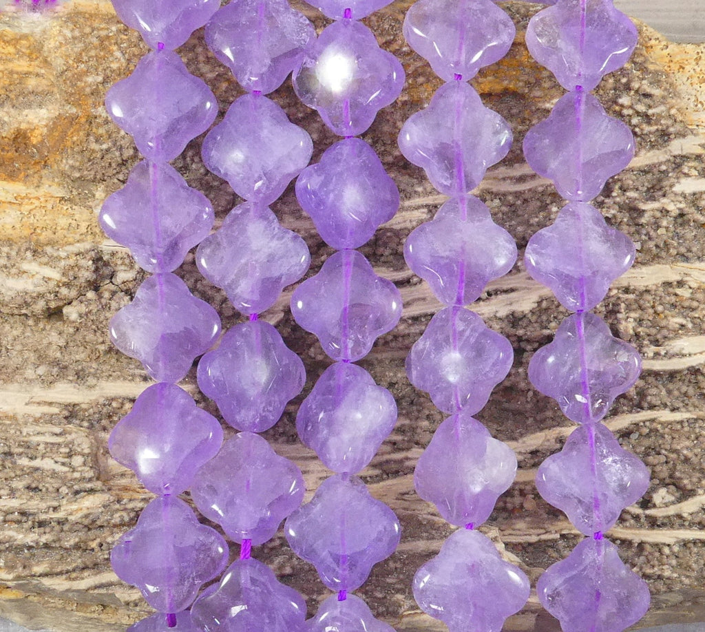 Lavender Amethyst 4 Leaf Clover Shapes-4
