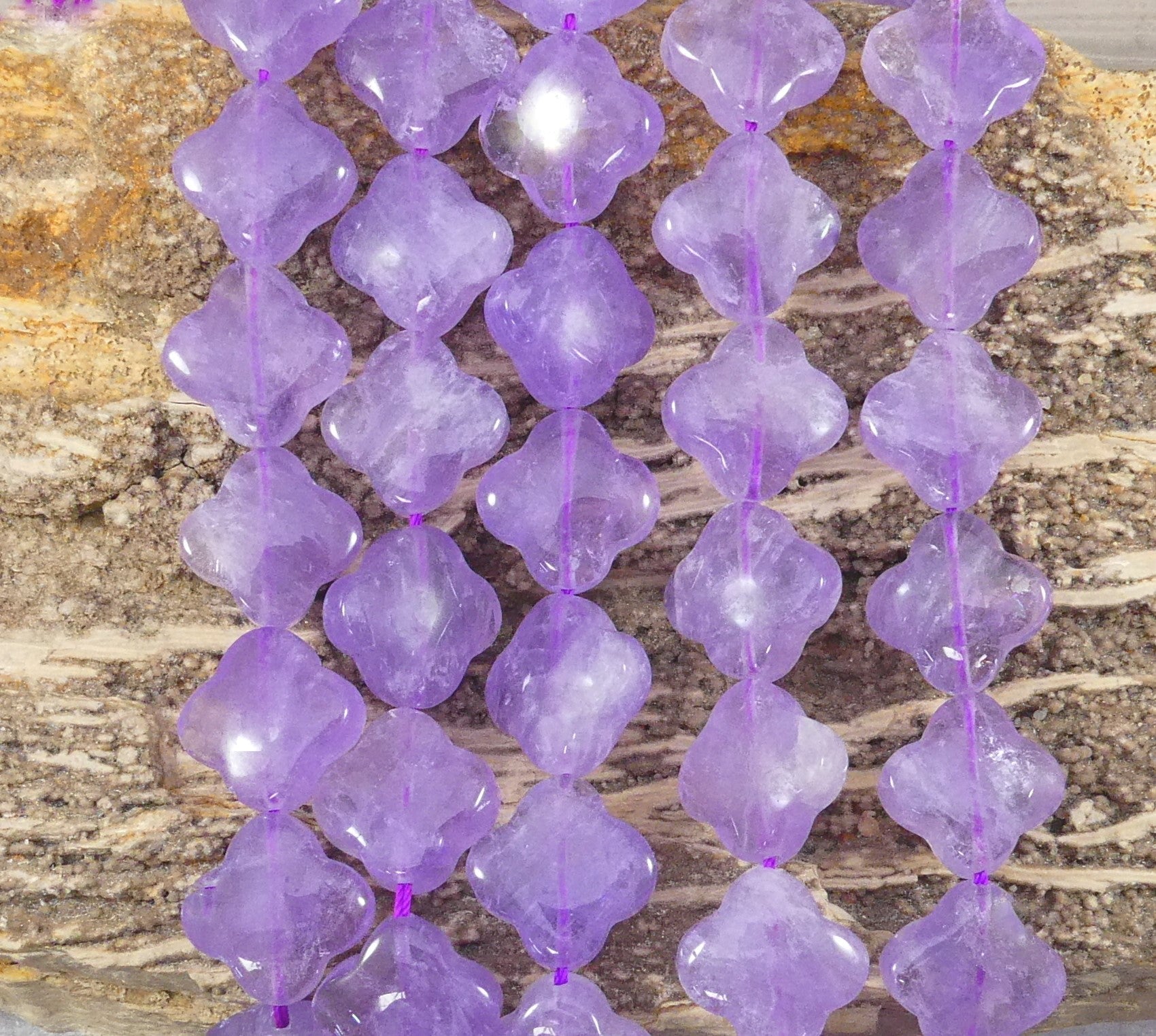 Lavender Amethyst 4 Leaf Clover Shapes-4