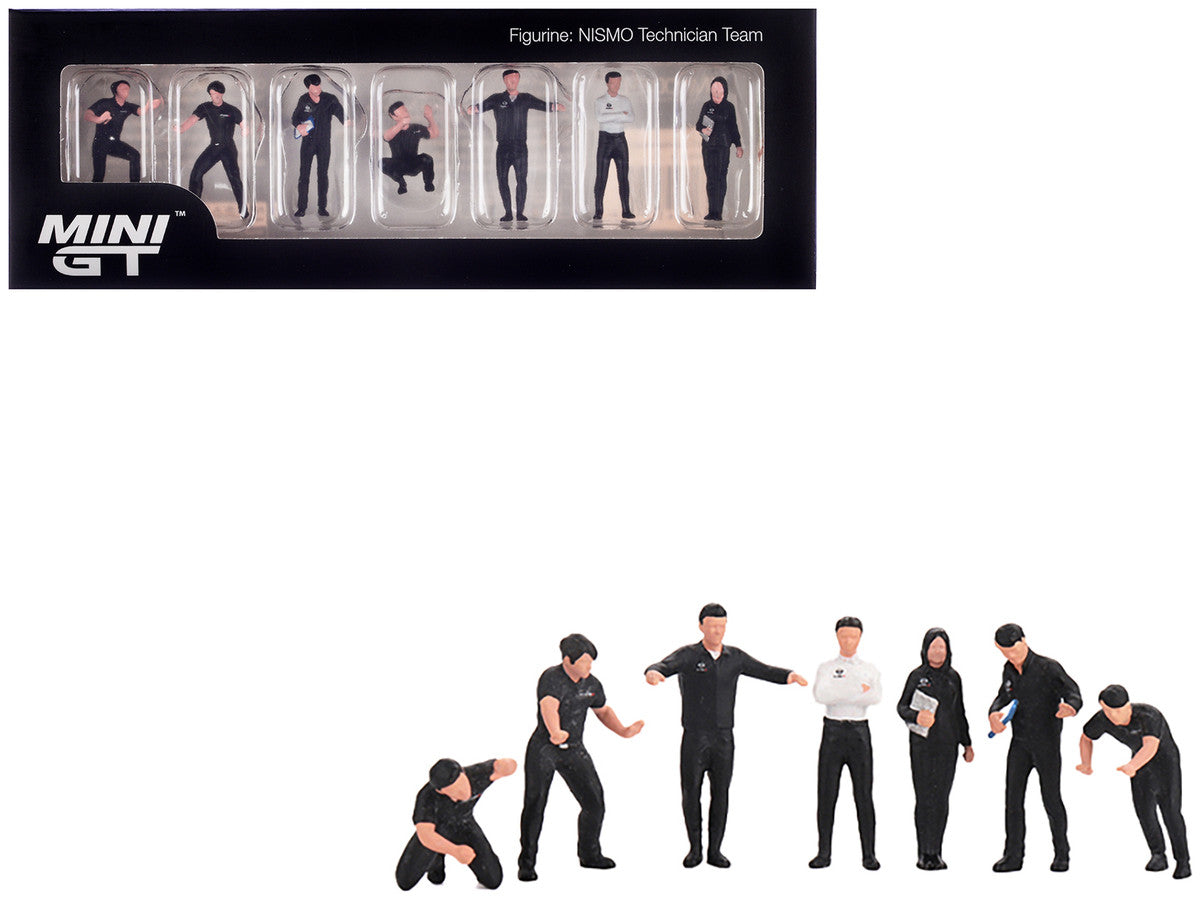 "NISMO Technician Team" 7 Piece Figure Set for 1/64 Scale Models by Mini GT-2