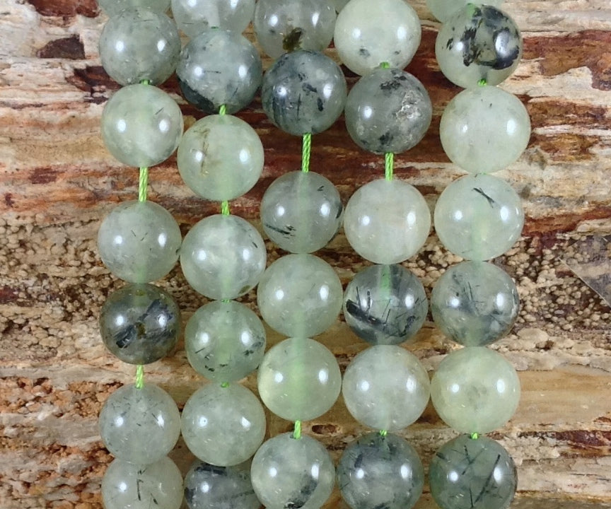 Prehnite w/ Black Tourmaline & Epidote Round-3